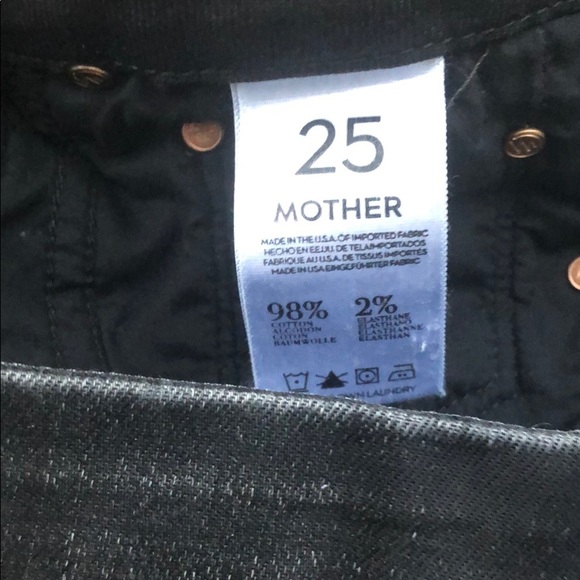 MOTHER Black Denim Distressed Shorts 25 - Picture 4 of 8